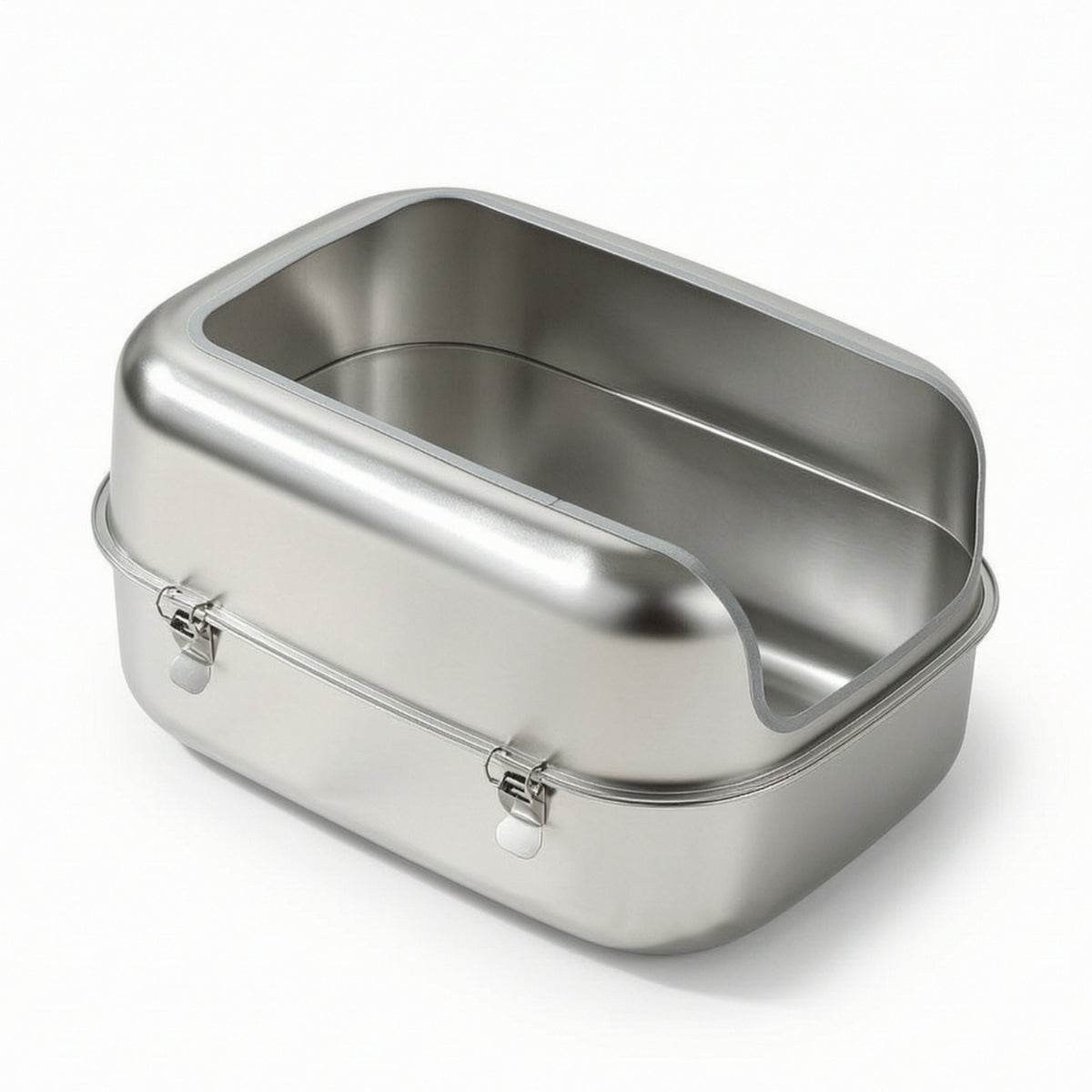 Stainless Steel Cat Litter Box High-Sided Pet Supply Non-Porous for Home
