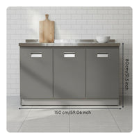 Stainless Steel Kitchen Cabinet Freestanding Storage Sideboard Rust-resistant Easy Clean Design Durable Construction Suitable for Homeowners Pantry Garage