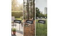 Outdoor Charcoal Grill with Side Shelf Stainless Steel Portable Charcoal Grill Heavy Duty Heat-Resistant for Campers, Tailgaters, Backyard, Camping, Picnics