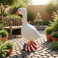 跨境新品American White Goose美国大白鹅摆件树脂工艺品装饰品