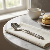 Soup Spoon Silver Finish Unique -Shaped Spoon Tableware