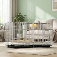 Pigeon Cage and Breeding Cage for Small Bird Pairing, Foldable Double-Layer Galvanized Iron Stackable Portable Home Use Cage with Feeder Trays