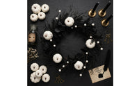 Halloween Wreath Decorative Wreath with White Pumpkins Spooky for Mantel