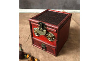 Vintage Wood Jewelry Box Embossed Floral Storage Item Scroll Pattern