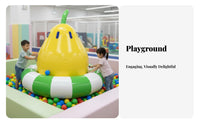 Multi-Activity Inflatable Castle Includes Slide and Seesaw Bounce House Vividly Colored Safety-Focused Design for Children