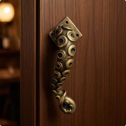 Resin Tentacled Creature Handle Sculptural Steampunk Door Handle Looped End