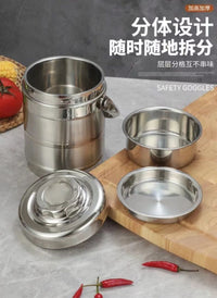 大容量保温桶不锈钢饭盒不锈钢提锅三层学生带饭菜餐厅饭店打饭桶