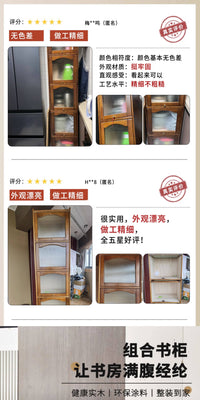 实木书柜带门置物架落地书架儿童客厅家用收纳储物柜卧室拱形立柜 40CM胡桃色二层【拱形玻璃翻盖】