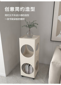 旋转书架360度书柜可移动儿童收纳架家用客厅铁艺墙角落地置物架 SJ201-黑色-30*30*152.5