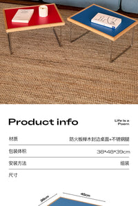 中古风包豪斯不锈钢小茶几小户型网红床上客厅边几极简飘窗小桌子 白色