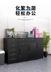 办公文件柜密码矮柜桌下带锁三抽屉柜活动柜收纳储物小柜子铁皮柜 0.9mm 650高一抽一门柜【包安装 免费开票】
