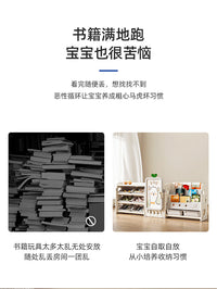 儿童玩具收纳架书架二合一体宝宝绘本置物柜婴儿多层大容量储物箱 收纳架
