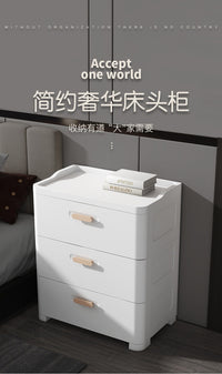 床头柜简约现代收纳柜抽屉式卧室家用床边柜小型小柜子塑料储物柜