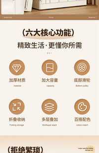 折叠收纳箱带滑轮玩具衣服收纳整理箱车载储物大容量加厚教室卧室