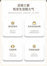 岩板餐桌椅组合现代简约家用小户型轻奢饭桌可变圆桌伸缩实木餐桌
