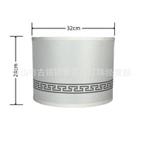 跨境现货DIY铁扣米白十字亚麻KD灯罩美式小圆铁灯罩可拆牛角架