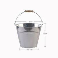 Vintage Iron Bucket Planter for Flowers and Storage
