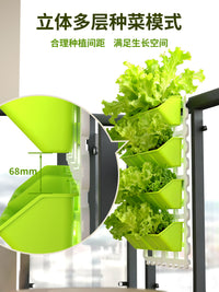 Garden Balcony Planter with Railing Multi-Layer Hanging Rack for Soil and Hydroponic Cultivation