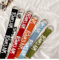 Canvas Belt for Women and Men - Casual, Letter Design, Double Ring Buckle