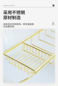 Stainless Steel Bathtub Caddy Tray with Book Stand, Telescopic, Non-Slip, Hanging Installation