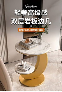 Modern Italian Style Round Coffee Table with Marble Top