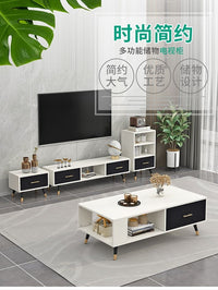 Modern Minimalist TV Cabinet Nordic Style for Small Living Room, TV Cabinet and Coffee Table Combination, Simple Furniture Floor Cabinet Light Luxury