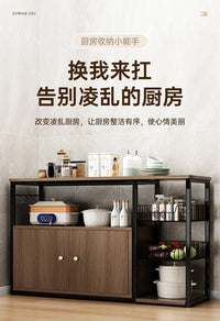 Sideboard Kitchen Storage Rack Floor-Standing Multi-Layer with Doors Household Cabinet Multifunctional Storage Cabinet