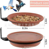 Hanging Bird Feeder and Bath Tray Set with Birdhouse, Garden Outdoor