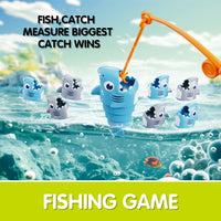 Shark Double Set Fishing Game Toy with Extendable Fish