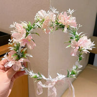 Floral Headband for Women with Mesh Flowers