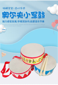 Wooden Hand Drum with Adjustable Belt for Early Childhood Education
