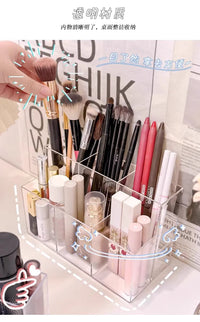 Transparent Lipstick Storage Box, 9-Grid, Plastic Cosmetic Organizer