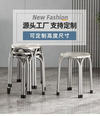 Extra-Thick Stainless Steel Stool for Home Restaurant, Modern Minimalist Stackable
