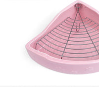 Heavy-Duty Anti-Tip Ceramic Triangle Rabbit Toilet for Chinchillas and Squirrels, Large
