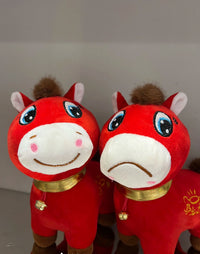 Crying Horse and Smiling Horse Plush Toy, Office Horse Doll, Year of the Horse Mascot, Funny Creative Gift