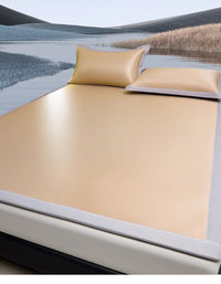Foldable Ice Silk Mat Set for Single Bed, Machine Washable, 2025 New