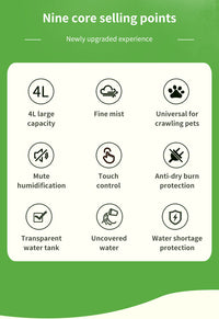 4L Top-Fill Reptile Humidifier with Hose for Plants, Tortoises, Lizards, Chameleons, Extension Tube, UK Plug