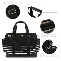 Canvas Mommy Bag, Shoulder/Hand Carry, Large Capacity, Stroller Hook