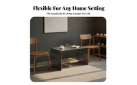 Silver Finish Metal Coffee Table Home Furniture Compact Size for Living Room