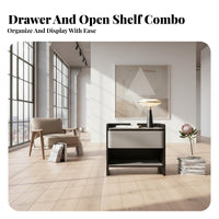 Single-Drawer End Table Italian design Nightstand Sleek Aesthetic for Entryway
