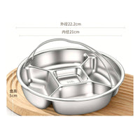 Compartmented Steaming Plate Raised Walls Divided Steamer Tray Polished Rim