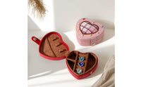 Heart Shaped Jewelry Box Multi-Functional Mini Portable Jewelry Case PU Leather Band and Earring Organizer for Women, Girls, Dressing Table