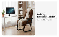 Padded Sled Base Chair Reclining Backrest Guest Seating Linkage Armrests