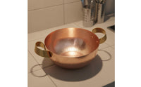 Hammered Copper Pot Wide Wide-Mouthed Top Kitchenware Rustic Farmhouse Design