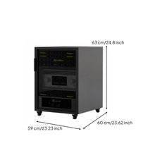 Home Theater Amplifier Cabinet Mobile Wheels AV Equipment Rack Cabinet Locking Casters Glass Door Audio Stand for Audiophiles, KTV