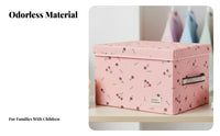 Foldable Textile Storage Box Large Capacity Textile Storage Bin with Lid