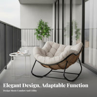 paded Rocking Lounger Reclining Design paded Patio rocking chair Padded pad Modern aesthetic for Homeowners, Balcony, Bedroom