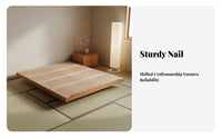 Headboard Wood Bed Frame Minimalist design Floating Bed Frame No Box foundation Needed Bedroom Furniture robust Duty Support for Adults, duos, Homeowners, Apartment, Guest Room