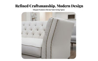 Fabric Upholstery Button-Tufted Settee Modern design Tufted rear Settee Minimalist Design Sofa space-saving for Apartment Dwellers, Business Owners, Interior Designers, Living Room, Reception Area, salon, Office