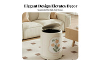 Stylish Design Uncovered Top Cylinder Bin Wide Opening Uncovered-Top Garbage Bin Sturdy Decorative Trash Can Thickened Long-Lasting Material for Children, Students, Living Room, Bedroom, Office